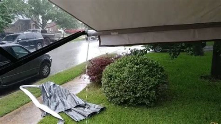 Can you leave RV awning out in rain?