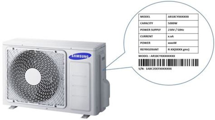 How to find the serial number on an air conditioner?