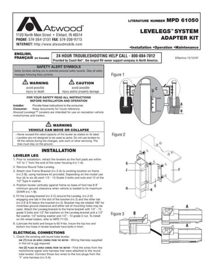 How to retract jacks on Atwood levelegs system?