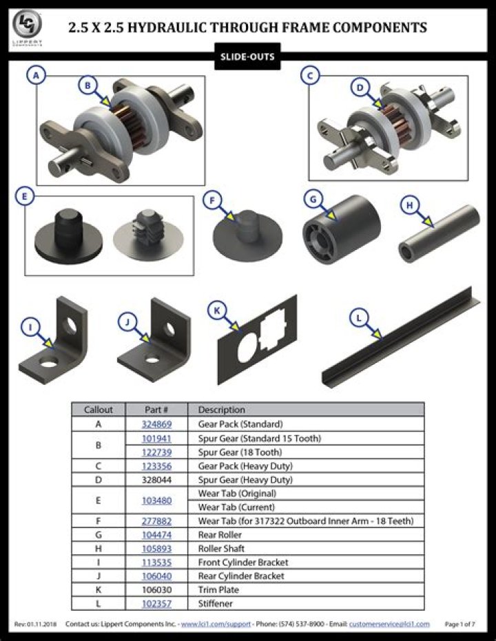 What are the guidelines for hydraulic through frame slideout?