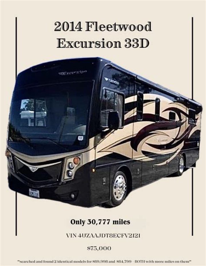 What kind of RV does Fleetwood Excursion have?
